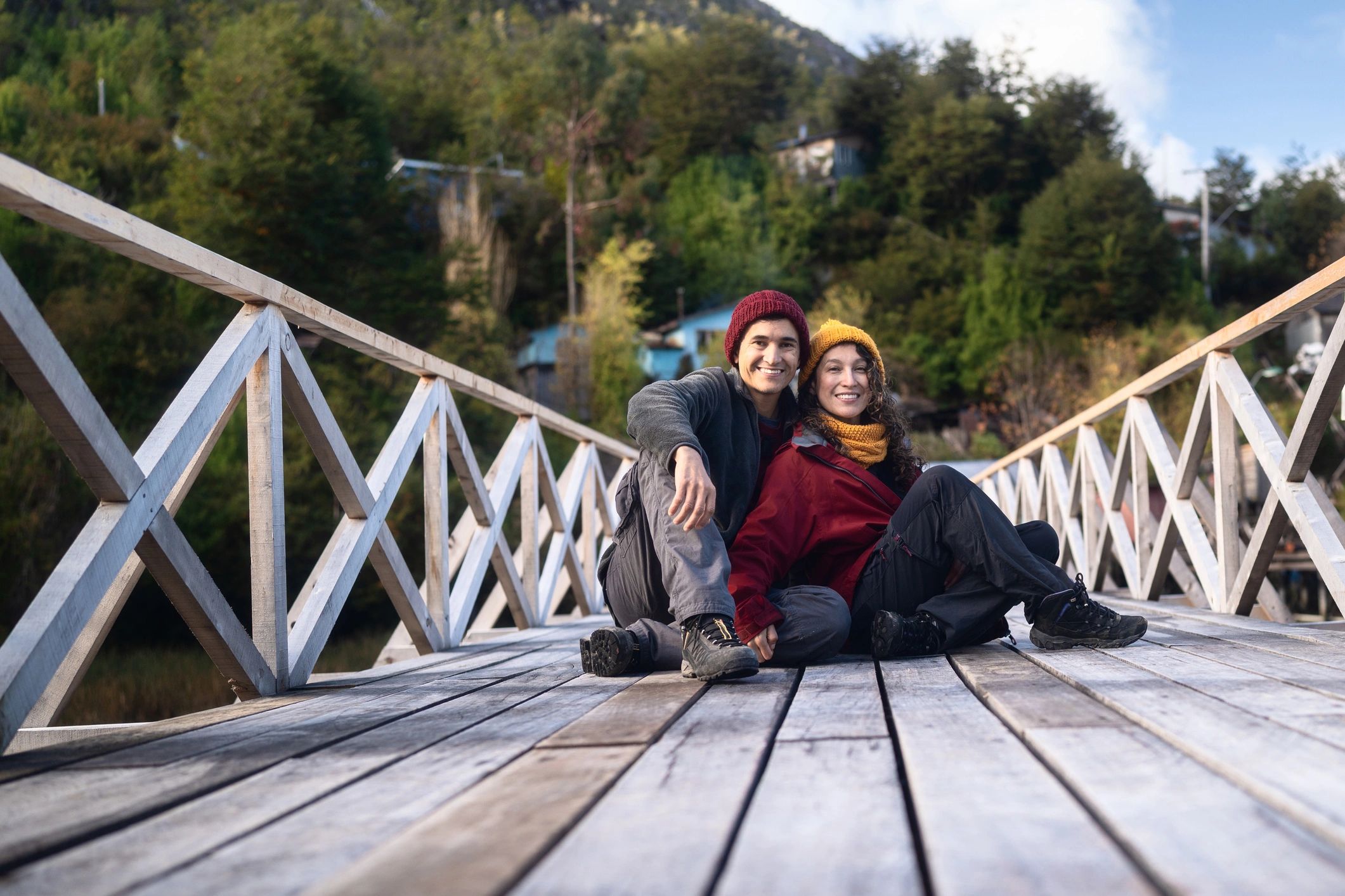 Couple enjoying a scenic travel experience in Chile
